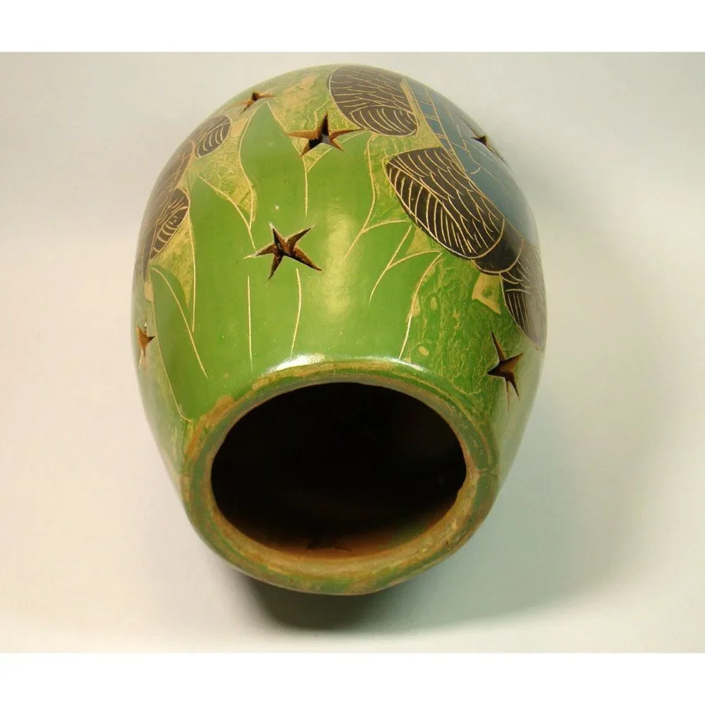 Turtle Art Pottery Tea Light Candle Lantern Luminary, Coastal Beach Nautical